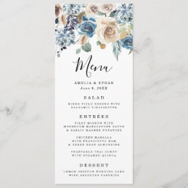 Cartão Wedding de florescência do menu da beleza |