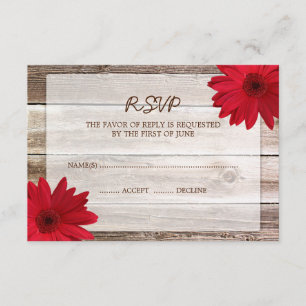 Cartão Wedding de madeira da resposta do celeiro