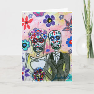 Cartão Wedding Dia de los Muertos by Prisarts