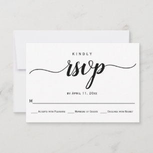 Cartão wedding elegante da caligrafia RSVP do