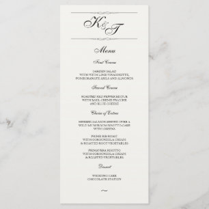 Cartão Wedding elegante formal do menu