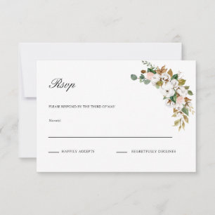 Cartão Wedding floral da magnólia RSVP