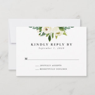 Cartão Wedding floral do primavera elegante RSVP
