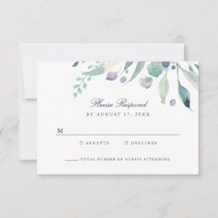 Cartão Wedding floral Luxe de RSVP