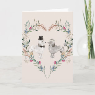 Cartão Wedding Poodles in Love