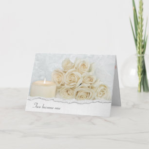 Cartão Wedding Rose Bouquet e Candle