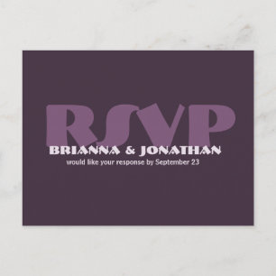 Cartão Wedding ROXO da resposta do casamento de