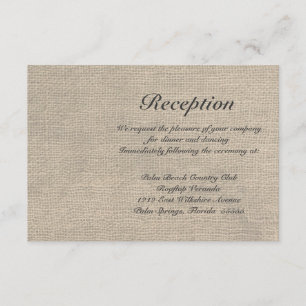 Cartão Wedding rústico de serapilheira RSVP