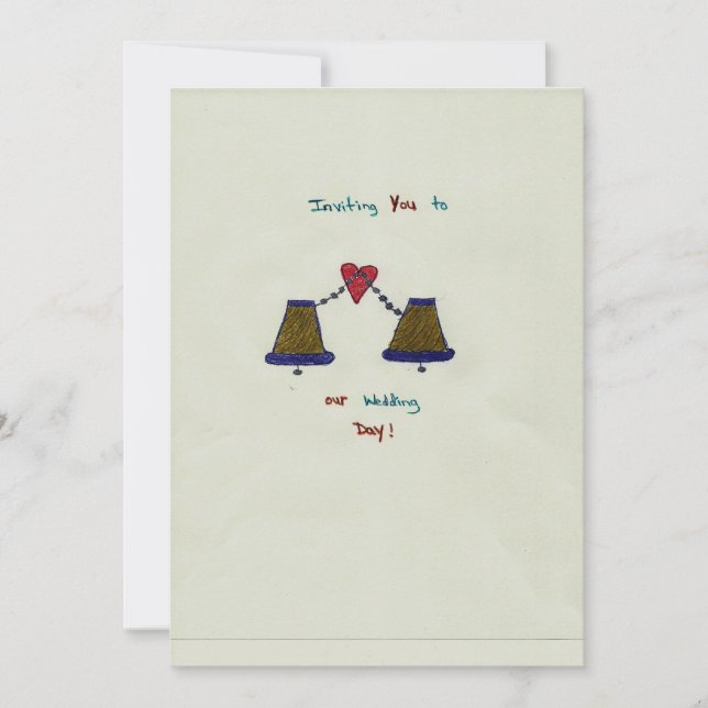 Cartão Wedding tirado mão do convite (Frente)