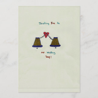 Cartão Wedding tirado mão do convite