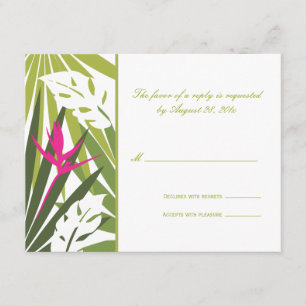 Cartão Wedding tropical de RSVP