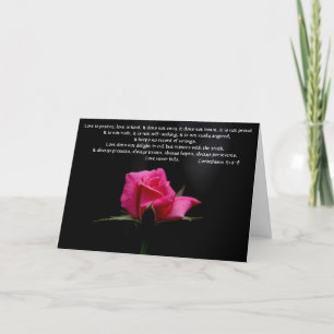 Cartão Wedding Wishes Pink Rose Corinthian Verse Love