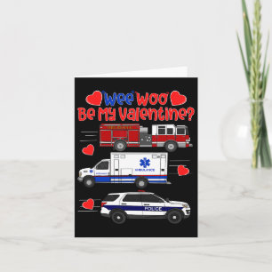 Cartão Wee Woo Seja Meu Namorado Caminhão De Bombeiros Am