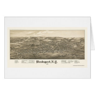 Cartão Weedsport, mapa panorâmico de NY - 1885
