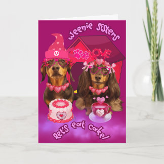 Cartão Weenie Sisters Vamos Eat Cake Greeting Card