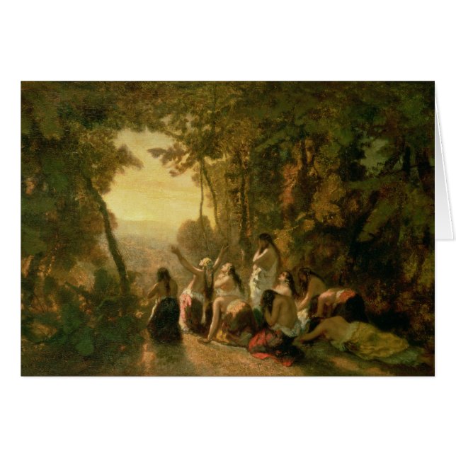 Cartão Weeping da filha de Jephthah, 1846 (Frente Horizontal)