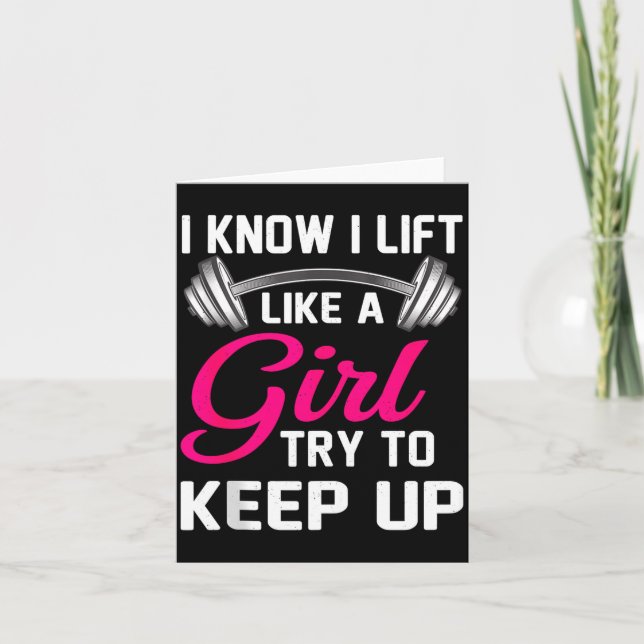 Cartão Weightlifting Lift Like A Girl Design Funny Wer Li (Frente)