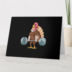 Cartão Weightlifting Turkey Deadlifting Thanksgiving