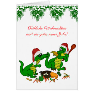 Cartão Weihnachts dragão em alemão,
