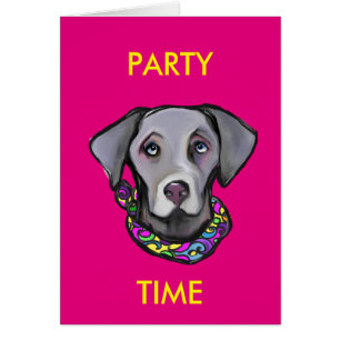 CARTÃO WEIMARANA MARDI GRAS