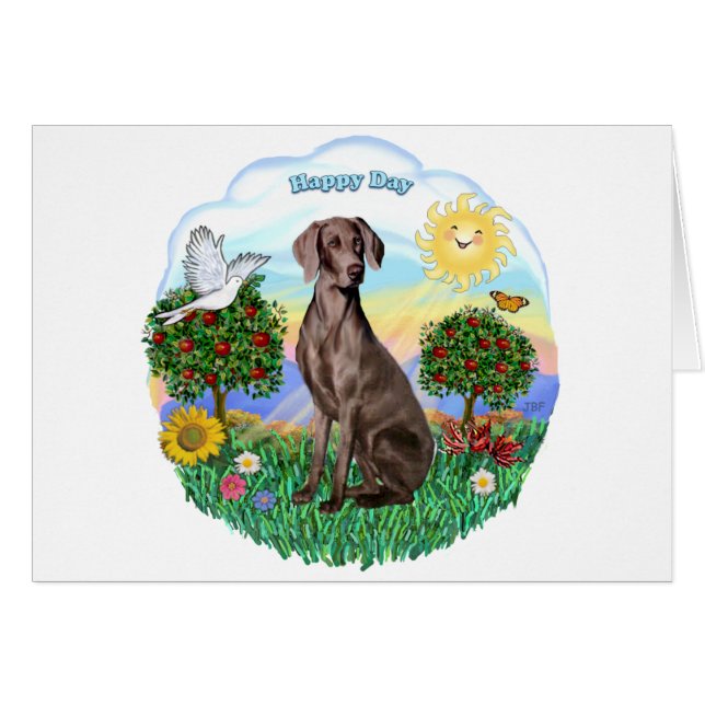 Cartão Weimaraner #2 (Frente Horizontal)