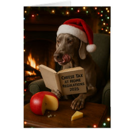 Cartão Weimaraner 'Cheese Tax' Christmas card