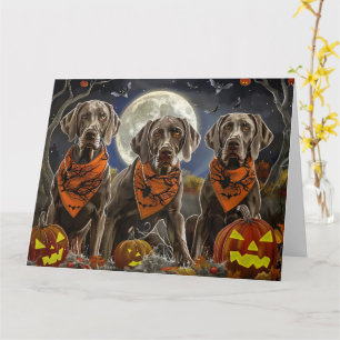 Cartão Weimaraner Halloween Assustador 