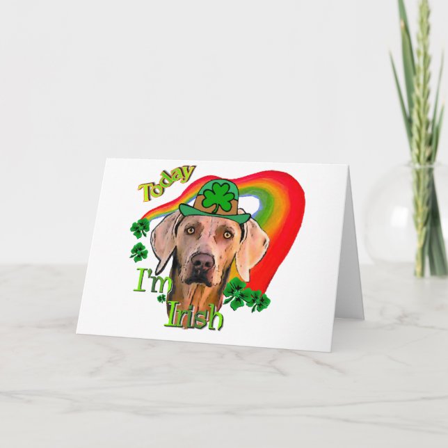 Cartão Weimaraner Saint Patricks (Frente)