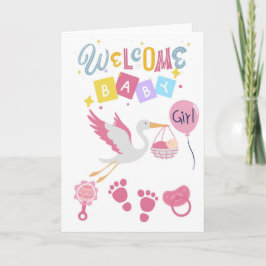Cartão Welcome Baby Girl Card