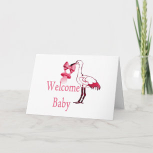 Cartão Welcome Baby Pink