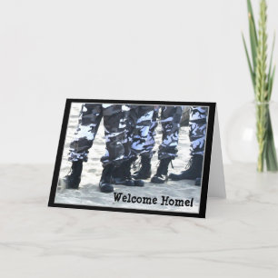 Cartão Welcome Home Military boots greeting card