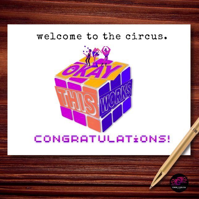 Cartão Welcome to the Circus Funny Engagement (Wait… this actually works. Congratulations!)