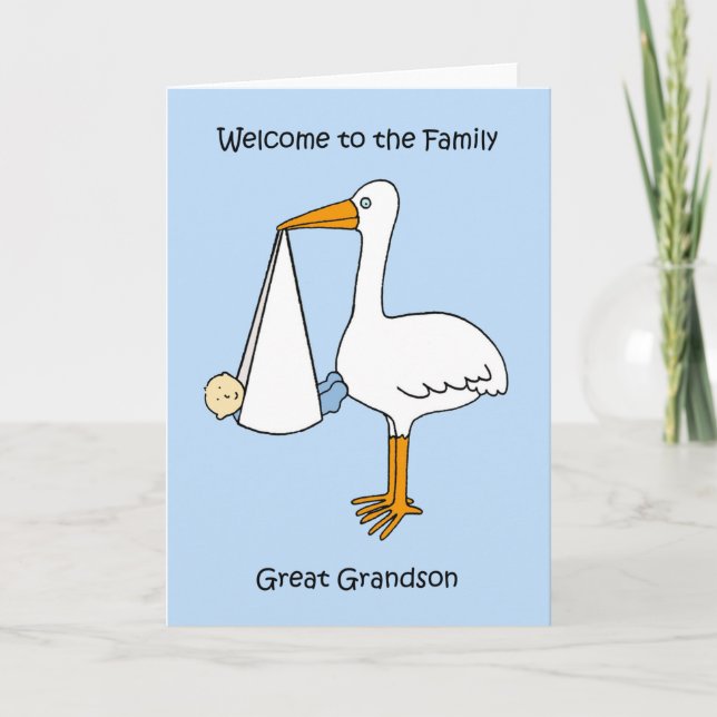 Cartão Welcome to the Family Great Grandson (Frente)