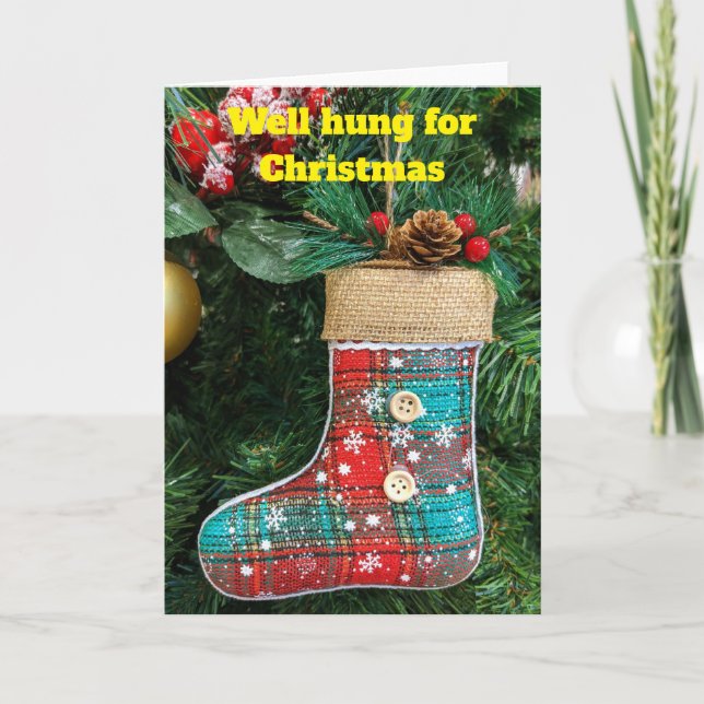 Cartão Well hung for Christmas. (Frente)