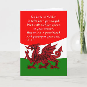 Cartão Welsh Dragon Card - Poem by Brian Harris