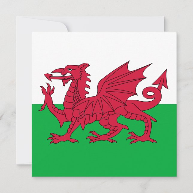 Cartão Welsh Flag (País de Gales) (Welsh Dragon) (Frente)