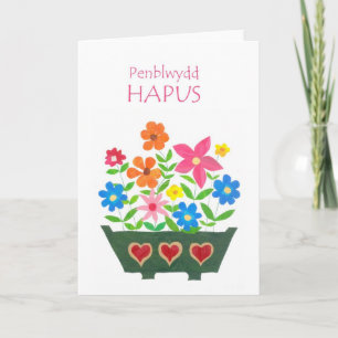 Cartão Welsh Floral Birthday Card