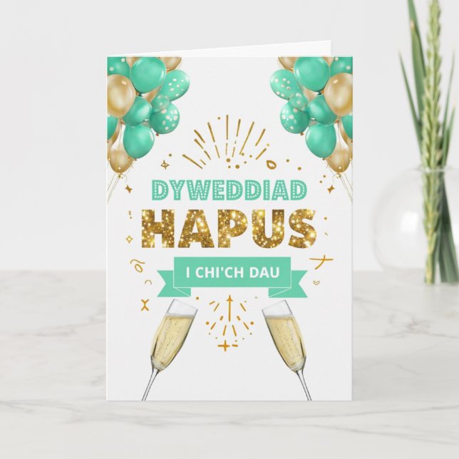 Cartão Welsh Happy Noivado Card (Frente)