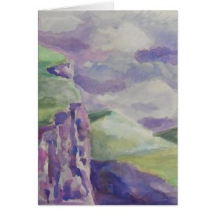 Cartão Welsh Mountain Storm Watercolor