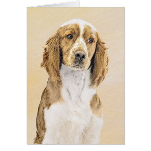 Cartão Welsh Springer Spaniel Painting - Arte Original De