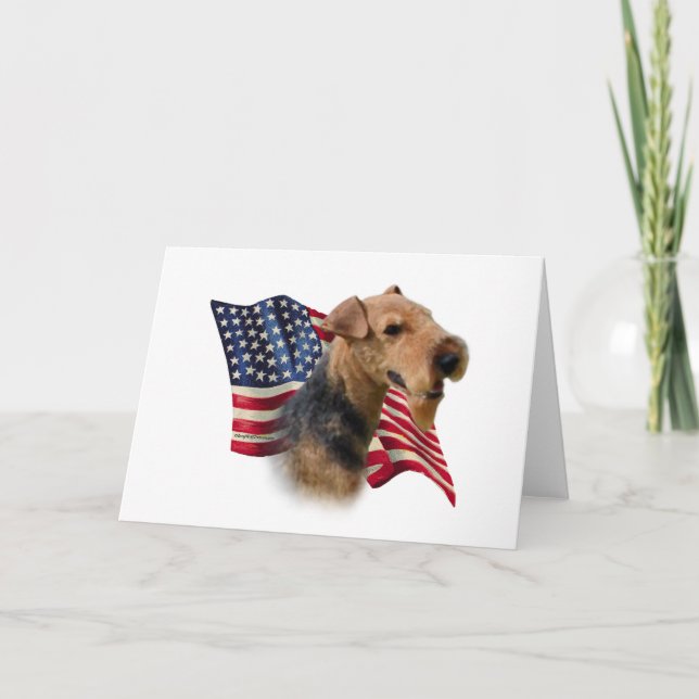 Cartão Welsh Terrier Flag (Frente)