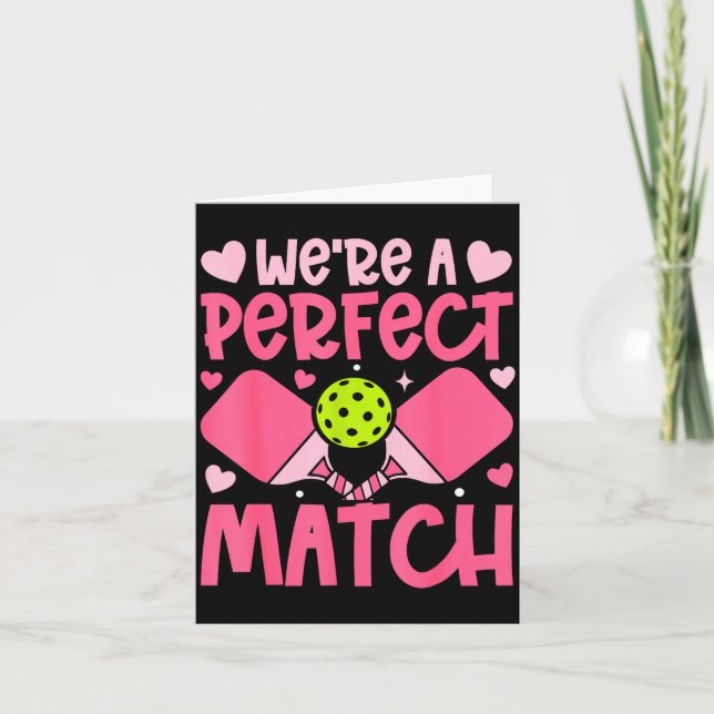 Cartão We're A Match Ckleball Couple Paddle Hearts Valent (Frente)
