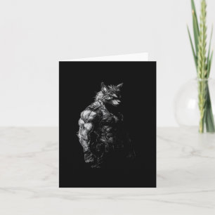 Cartão Werewolf Gym Workout Malhação Bodybuilding Weightl