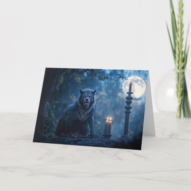 Cartão Werewolf Happy Halloween Super Spooky (Frente)