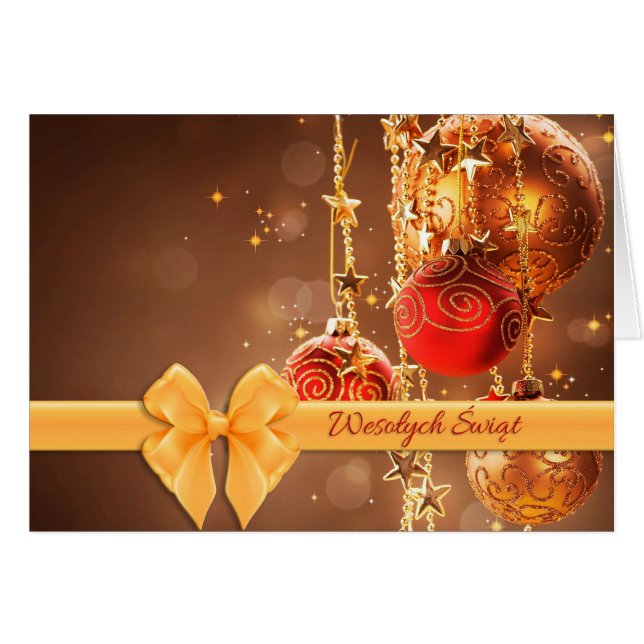 Cartão Wesolych Swiat -Merry Christmas Card (Frente Horizontal)
