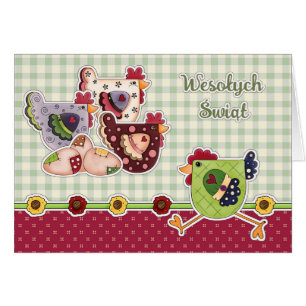 Cartão Wesołych Świąt. Placa de páscoa em polonês