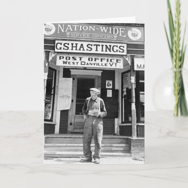 Cartão West Danville, VT, Escritório de Posto, anos 40 (Frente)