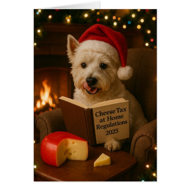 Cartão West Highland Terrier 'Cheese Tax' Christmas card (Frente)