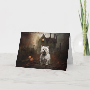 Cartão West Highland White Terrier Halloween Scareen