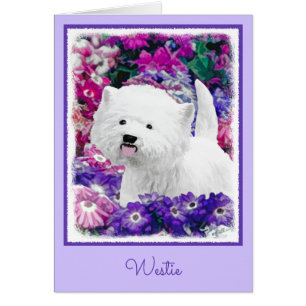 Cartão West Highland White Terrier Pintando Arte Canina